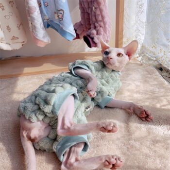 Sphynx Cat Sweater Elegant Warm Hairless Cat Clothing Comfort Winter Dress  Devon